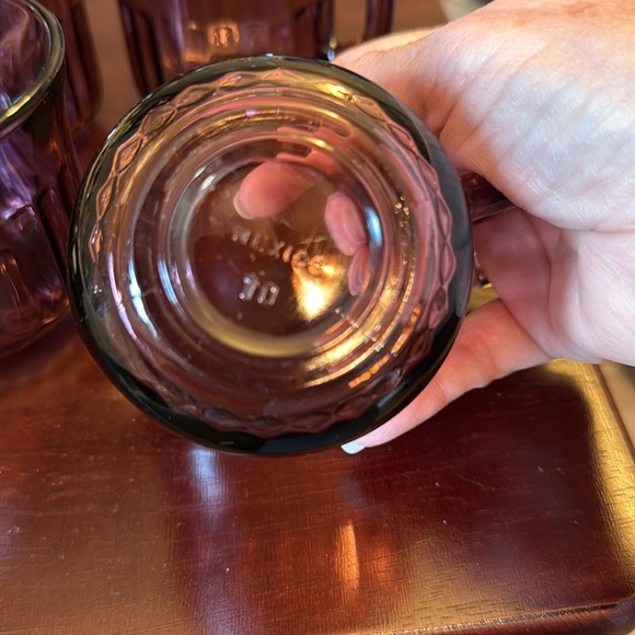 vintage Forte Crisa amethyst glass mugs set if 4 made in Mexico - Picture 3 of 5